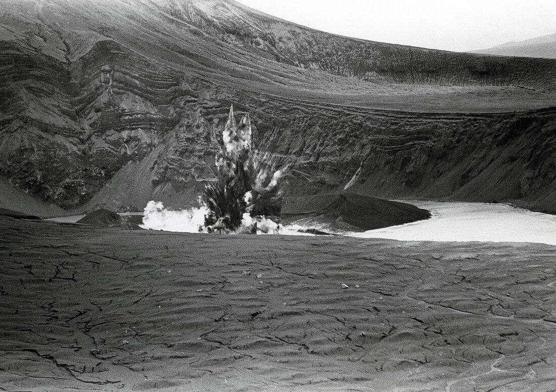 Taal volcano erupting