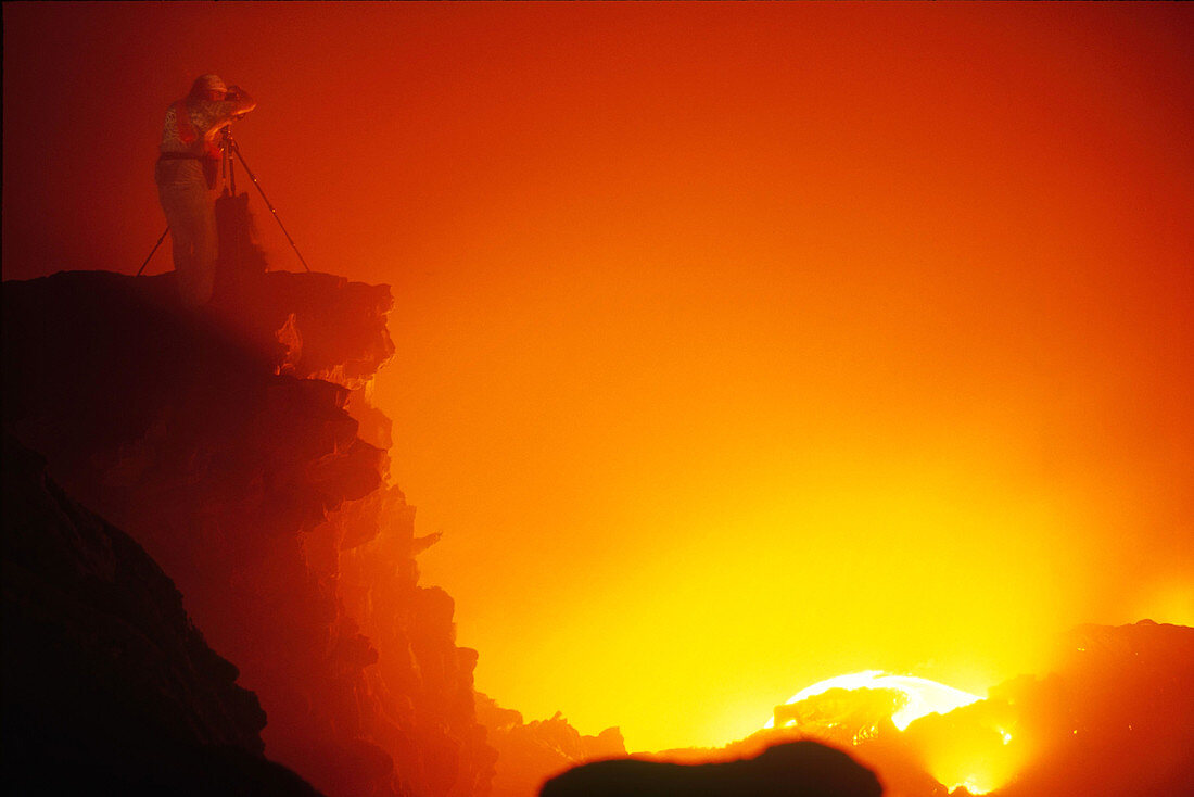 Photographing Lava,Kilauea Volcano,Hawa