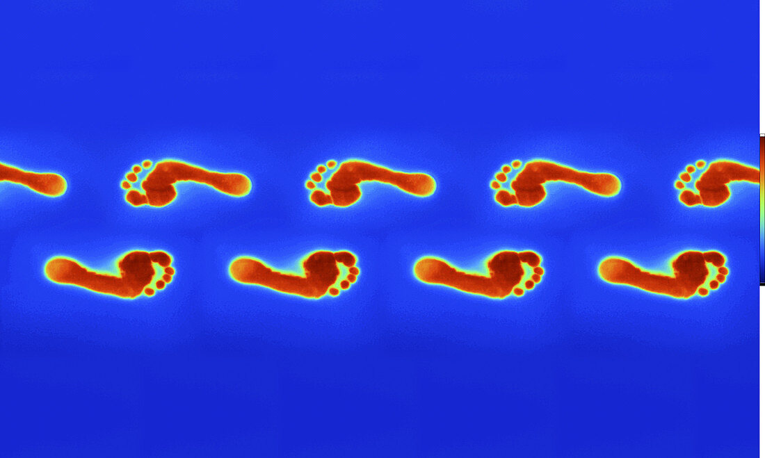 Thermogram of impossible footprints