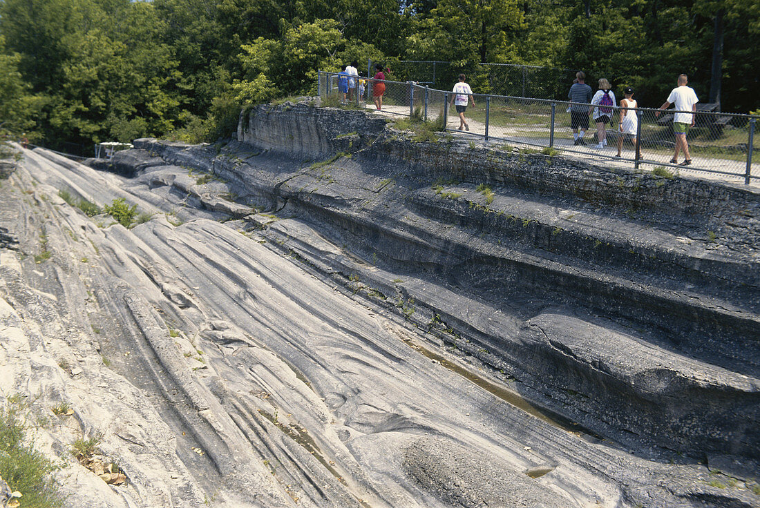 Glacial Grooves in Limestone
