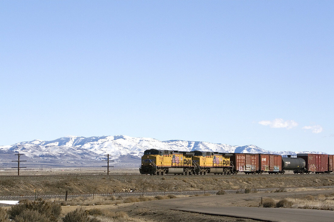 Freight Train East of Boise,Idaho,USA
