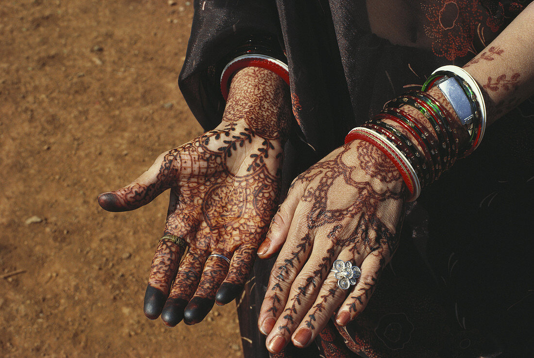 Henna Designs on Bride's Hands,India