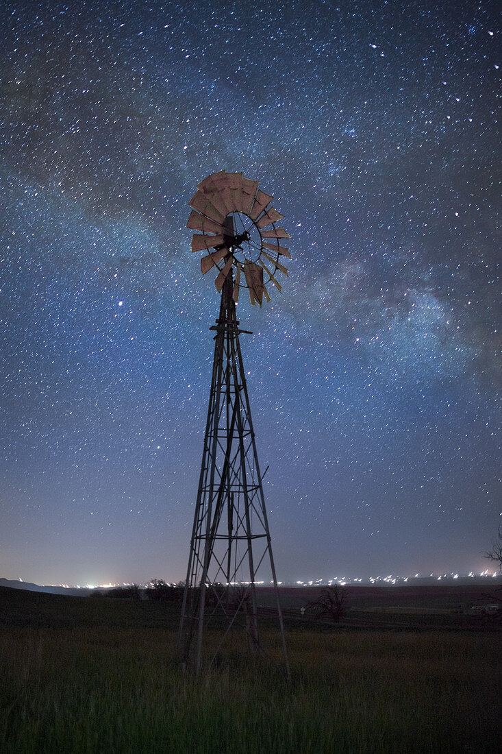 Windmill and Starry Sky