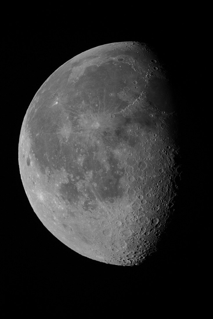 Waning Gibbous Moon and Lunar Landscape