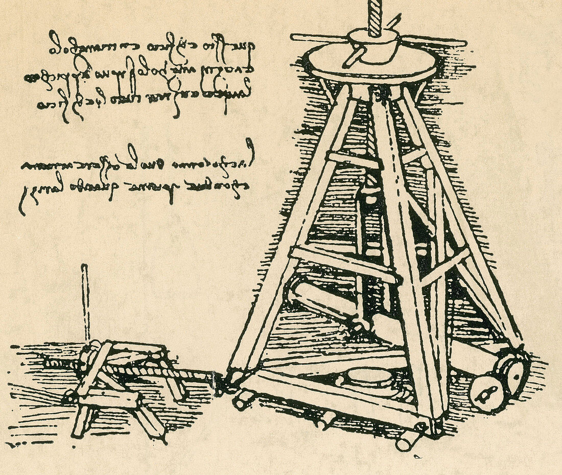 Leonardo Da Vinci's Lifting Machine