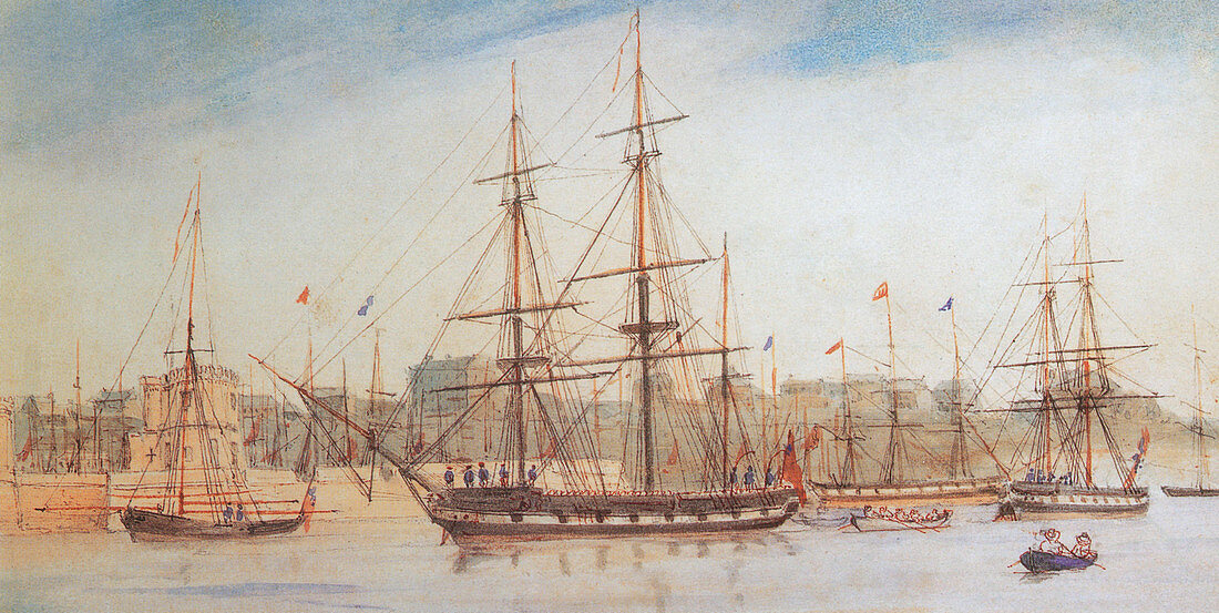 HMS Beagle Watercolor