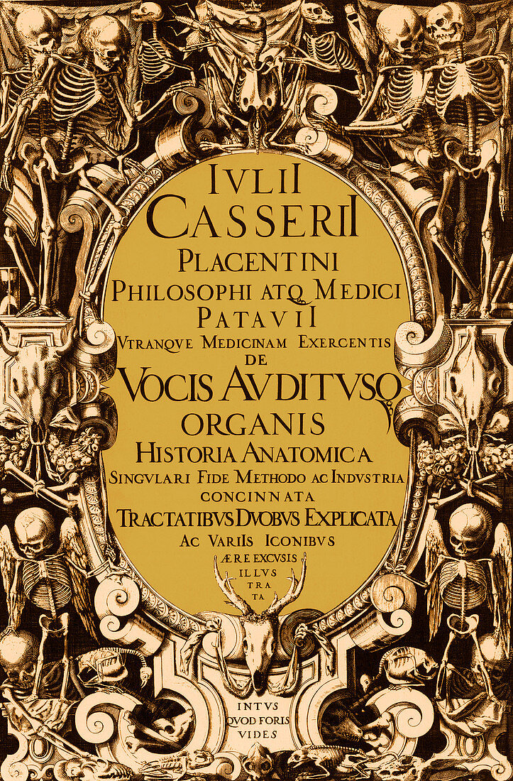 Title page from Giulio Casserio's Anatomy