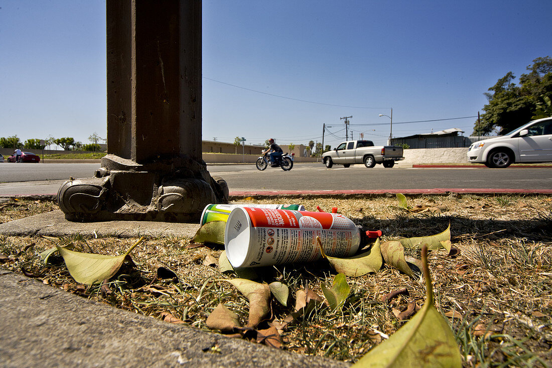 Empty Inhalant Containers in Street