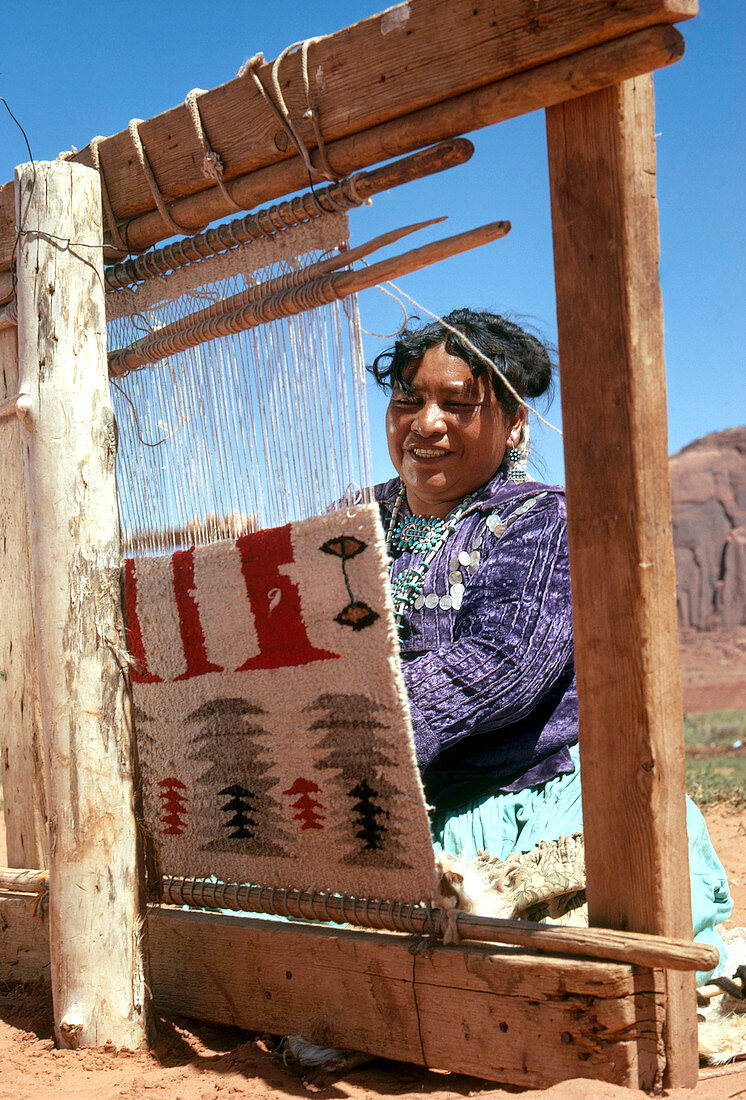 Navajo Indian weaving fabric