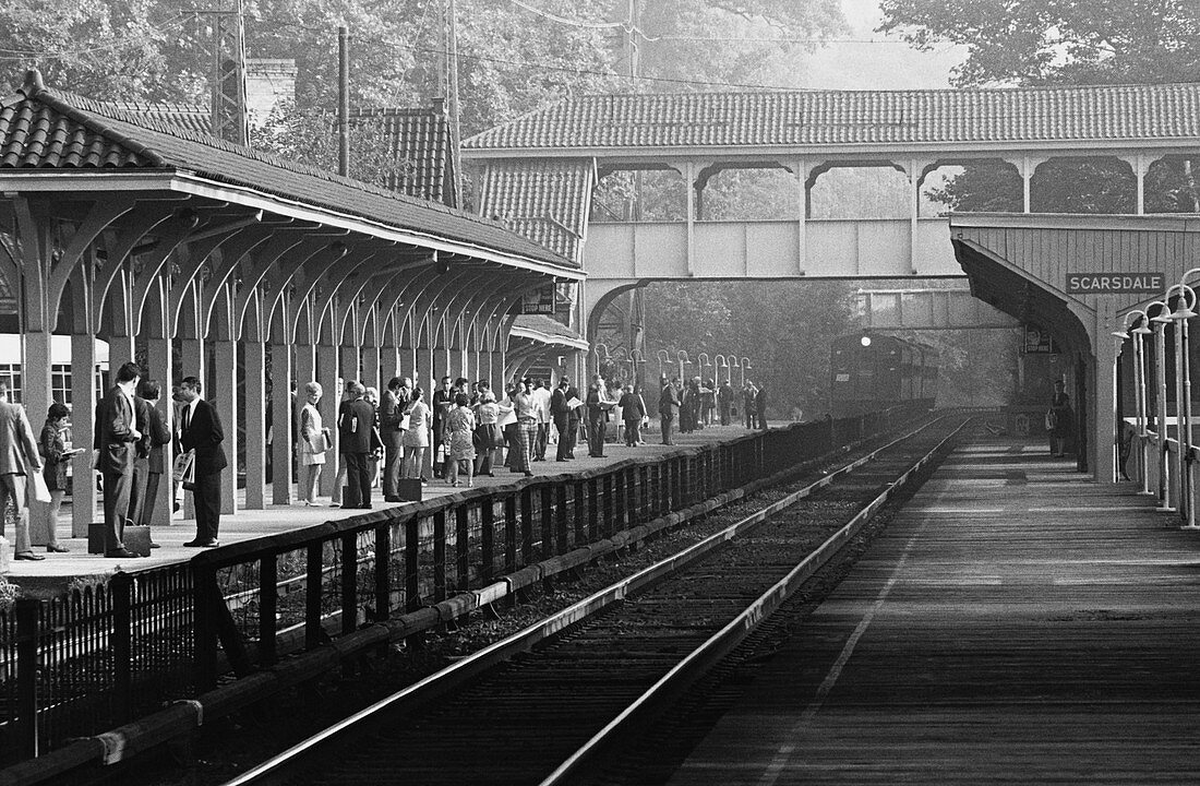 Commuters in Scarsdale,NY,1970s