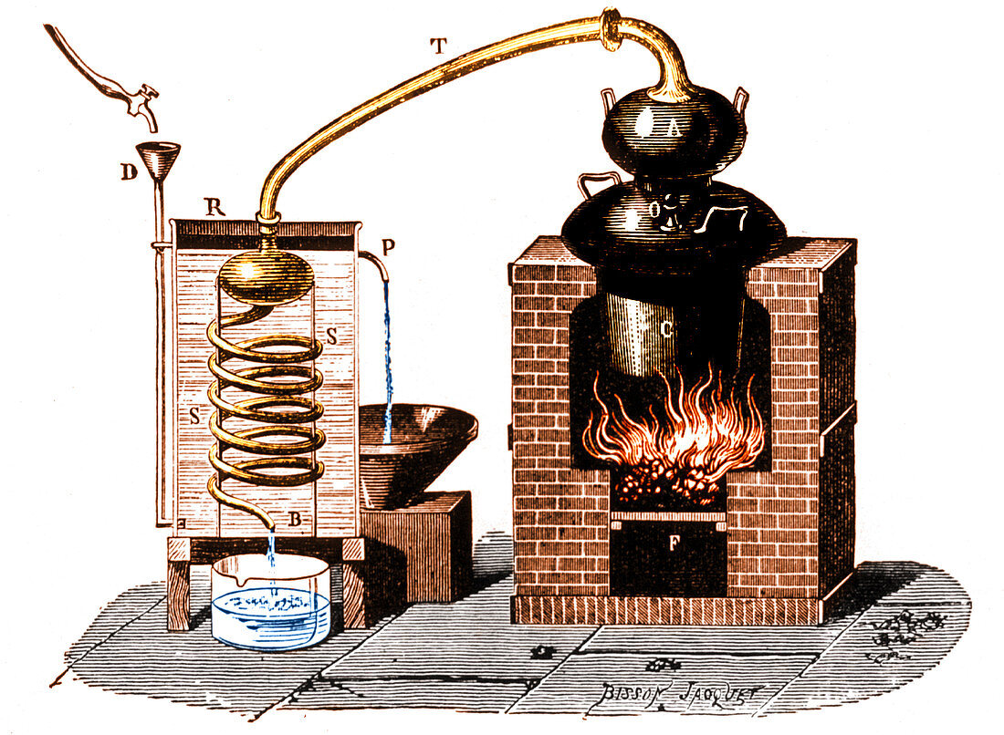 Distillation Using Metallic Still,1892