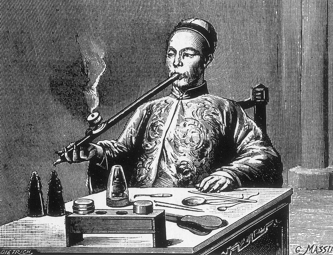 Man Smoking Opium