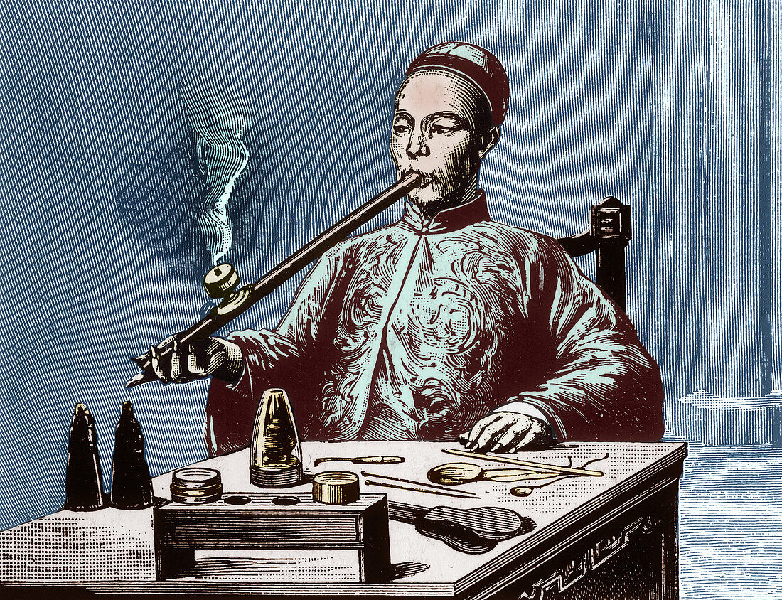 Man Smoking Opium