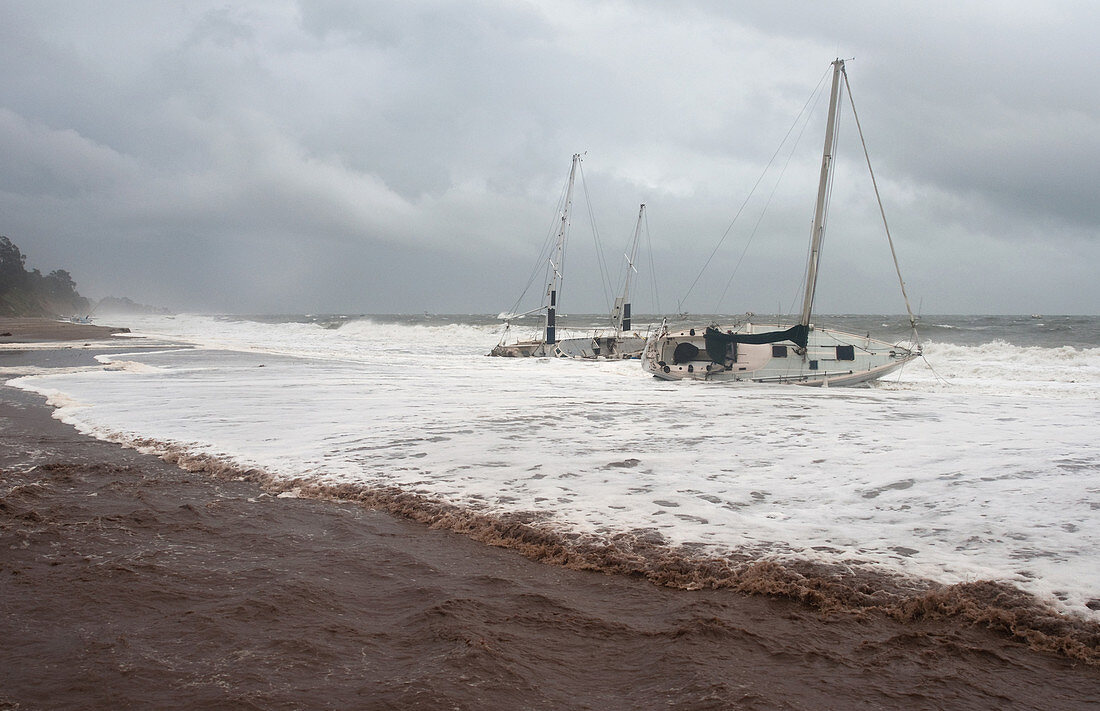 Storm-wrecked Sailboats