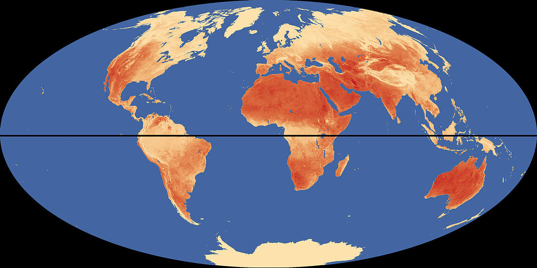 World Map with Equator and Hottest Places