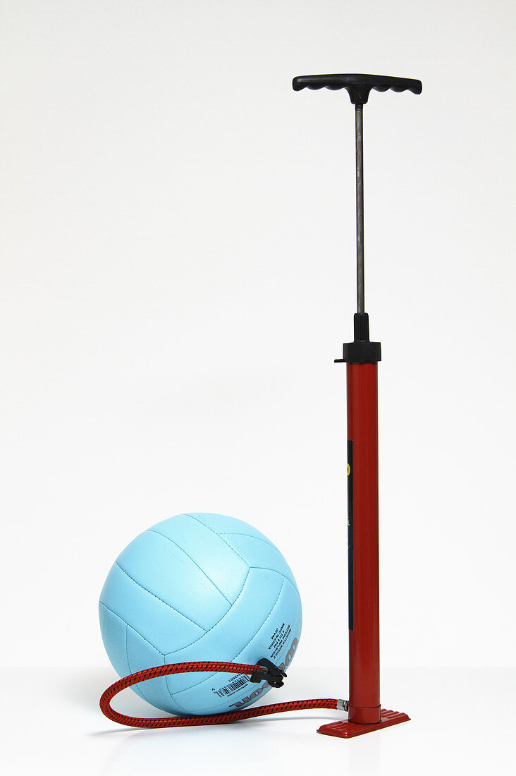 Stand pump attached to a ball