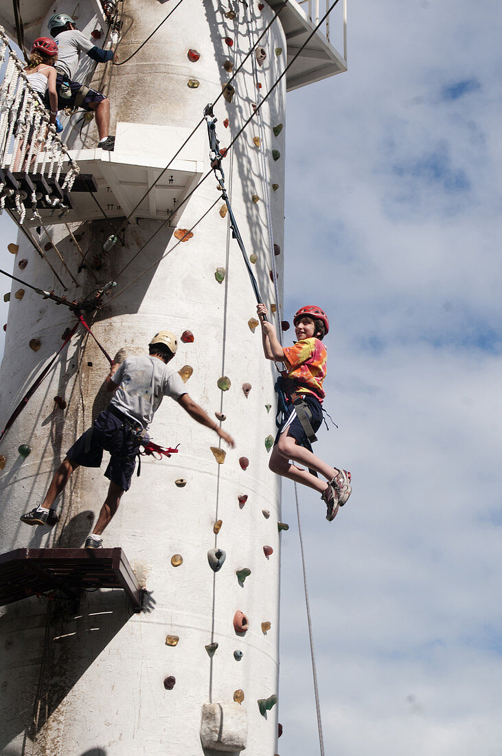 Rock Climbing and Rappelling Ropes Course