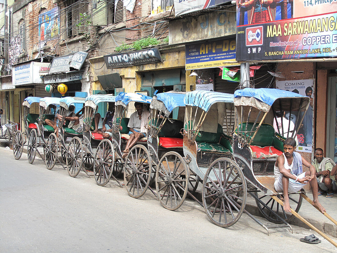 Rickshaw in centre of city,India