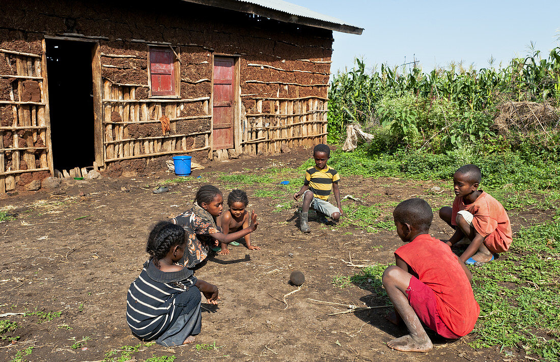 Gamo Tribe Children Playing,Ethiopia
