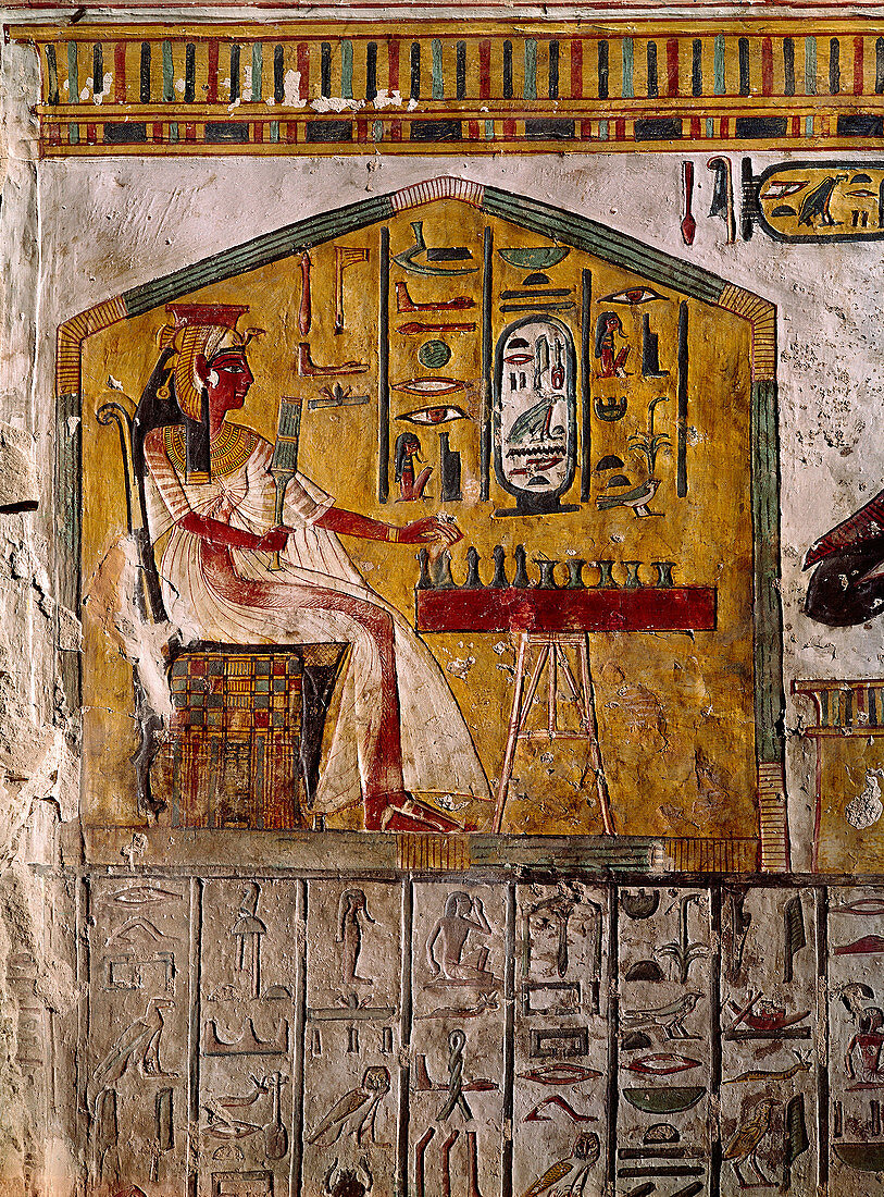 Relief of Nefertari Playing Chess