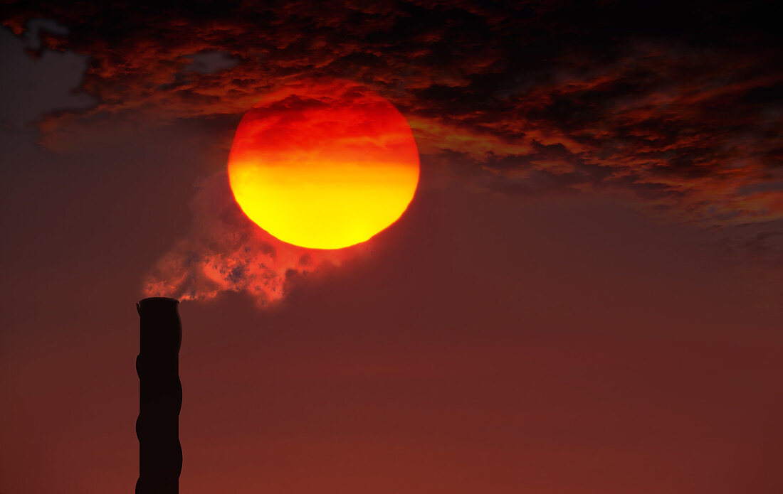 Smokestack and Sunset