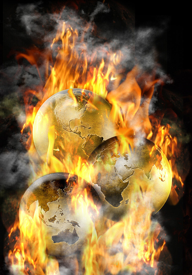 Earths On Fire,illustration
