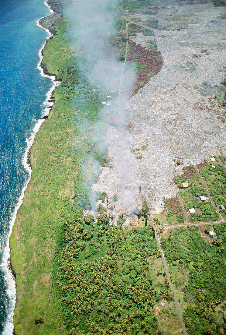 Lava Flow Destruction,Hawaii