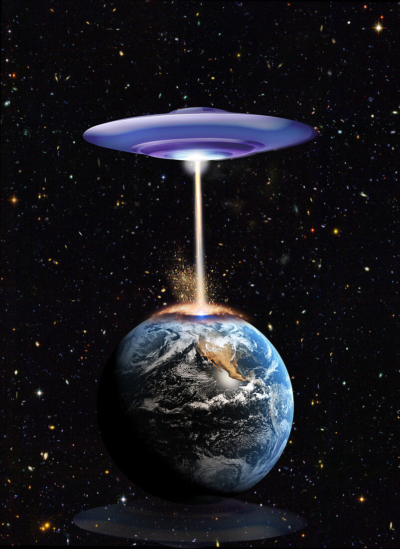 UFO Attacks Earth,illustration