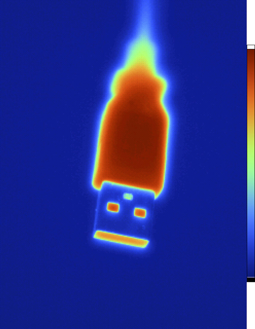 Thermogram of a USB Cable