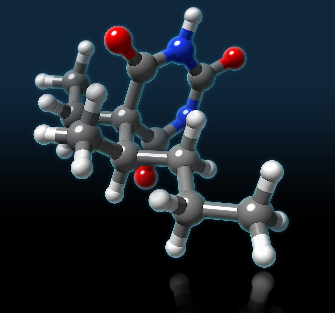 Pentobarbital Molecule,illustration