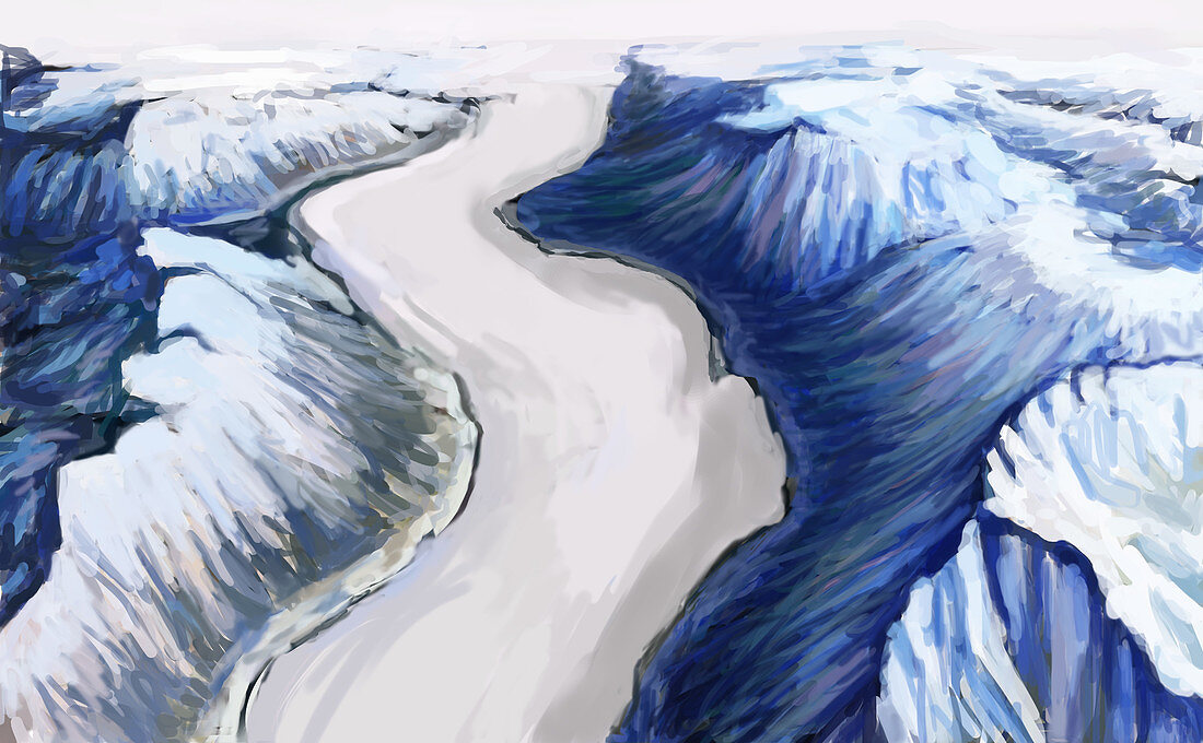Melting Glacier (1 of 3),illustration