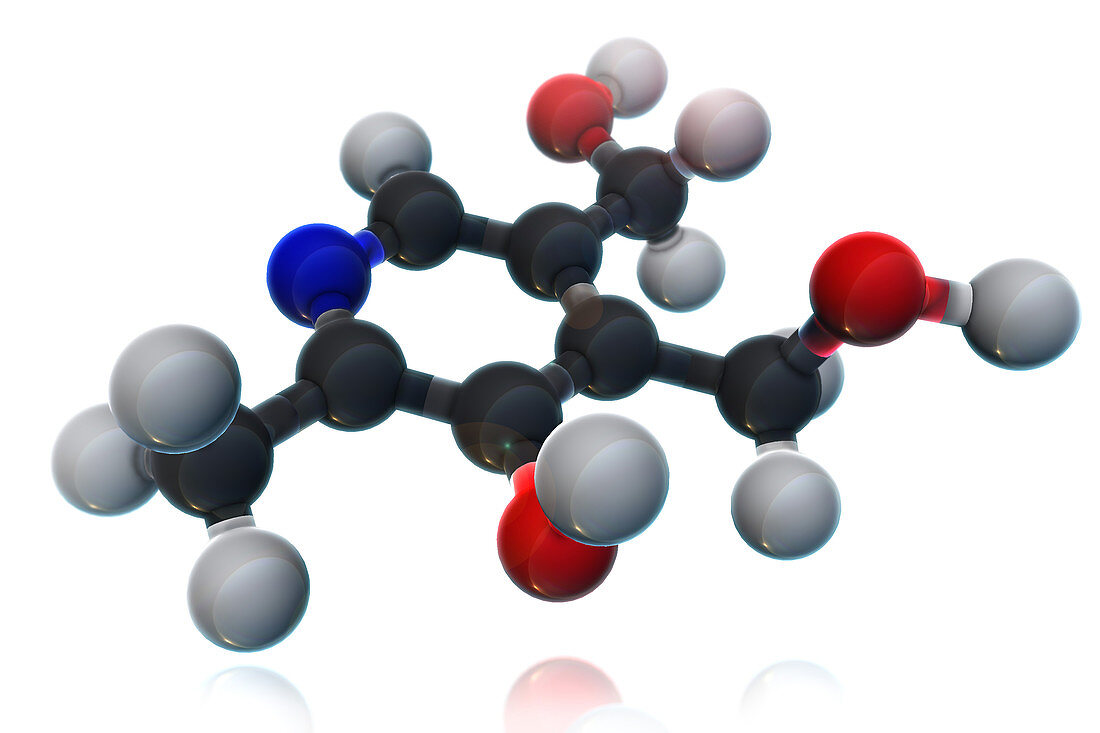 Vitamin B6,Molecular Model,illustration