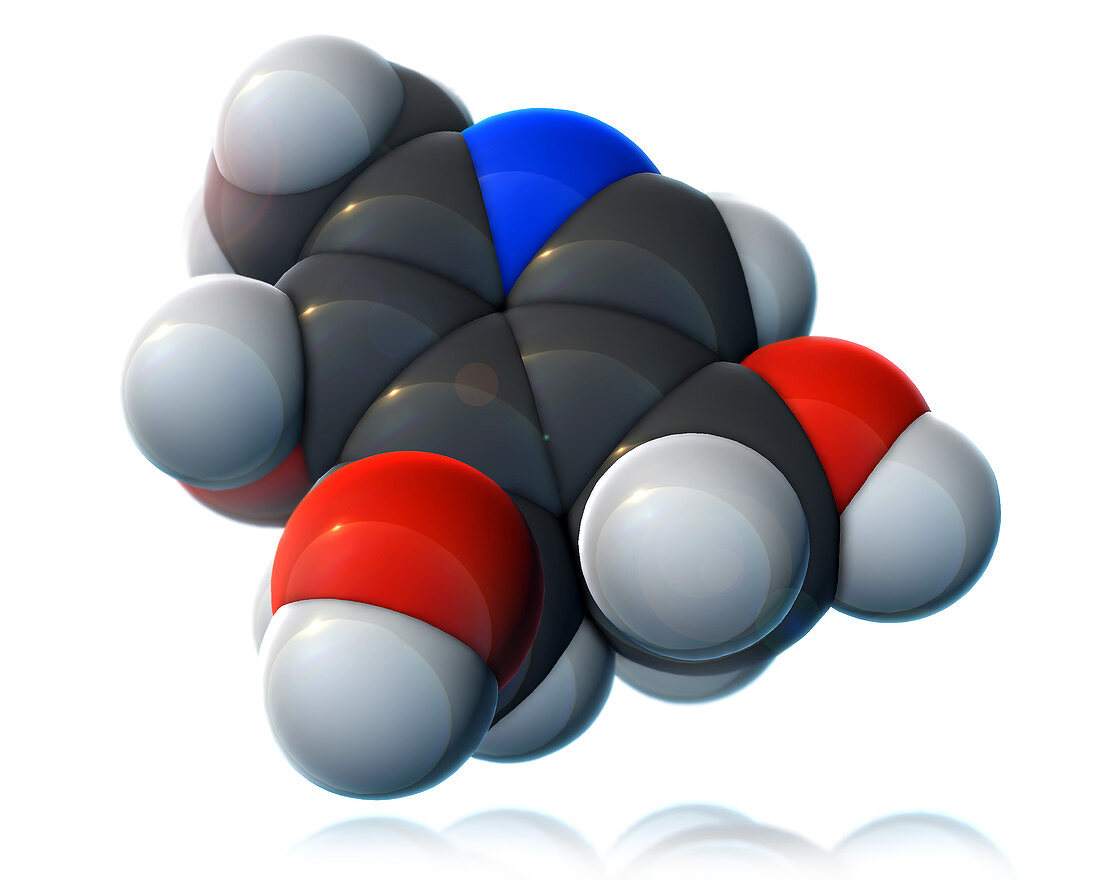 Vitamin B6,Molecular Model,illustration