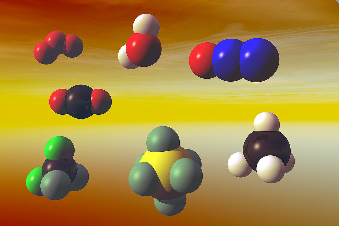 Greenhouse Gas molecule,illustration