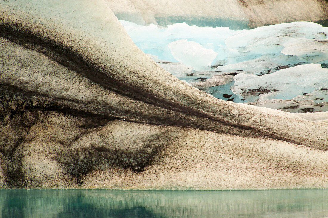 Glacier with Volcanic Ash,Iceland