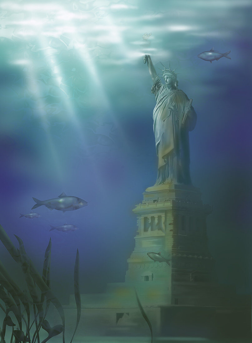 Statue of Liberty Under Water