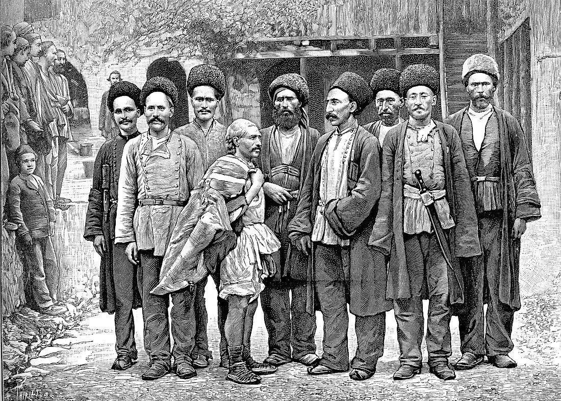 Armenian miners,19th C illustration