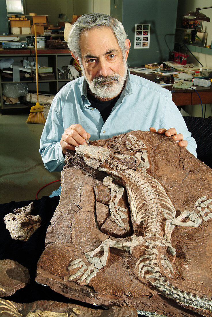 Palaeontologist with Fossil
