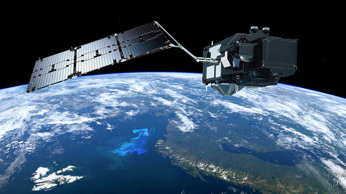 Sentinel-3 satellite in orbit