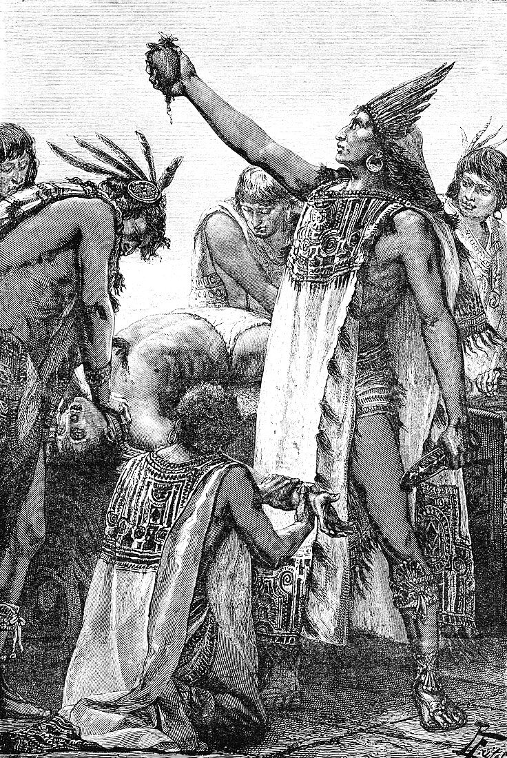 Human sacrifice,Mexico,illustration