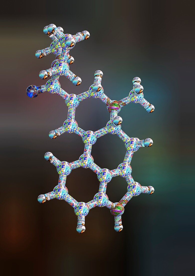 LSD drug molecule,illustration