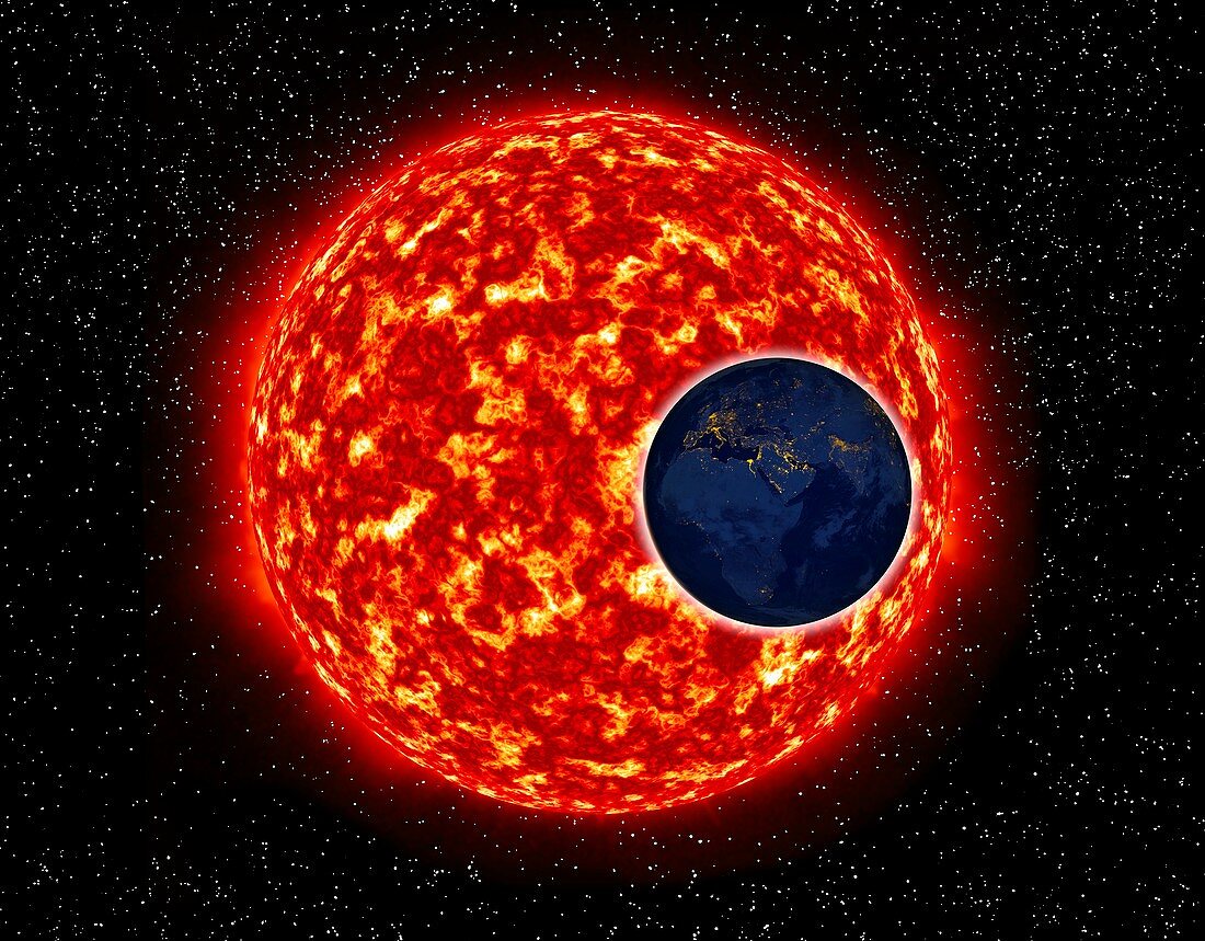Earth and Sun,illustration