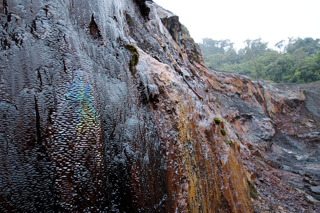 Natural oil seep,Ecuador