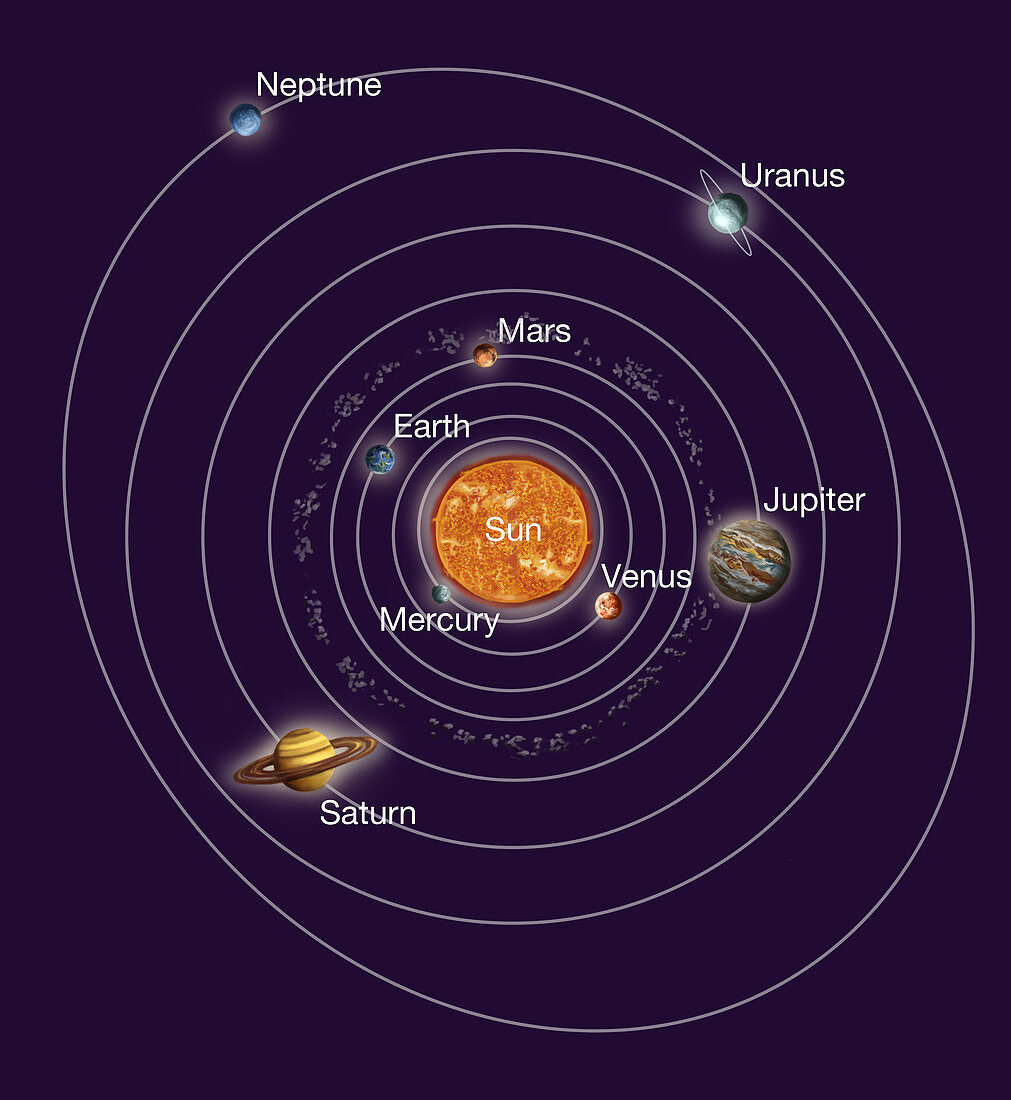 Solar System Orbits,Illustration