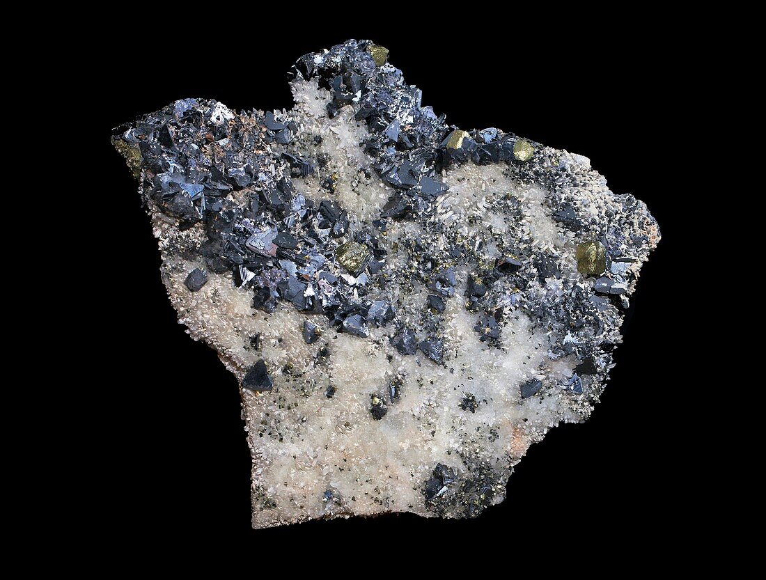 Galena & sphalerite on quartz substrate