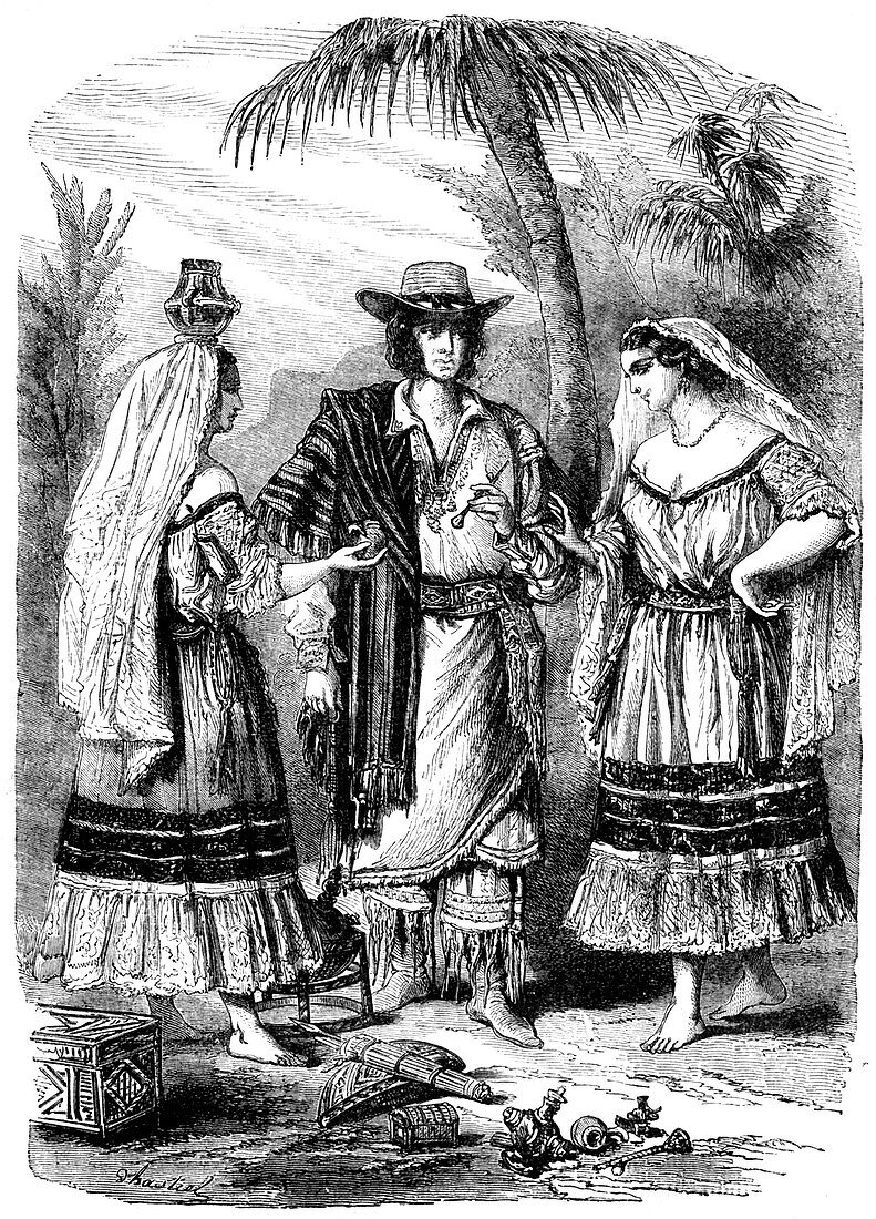 Paraguay locals,19th C illustration