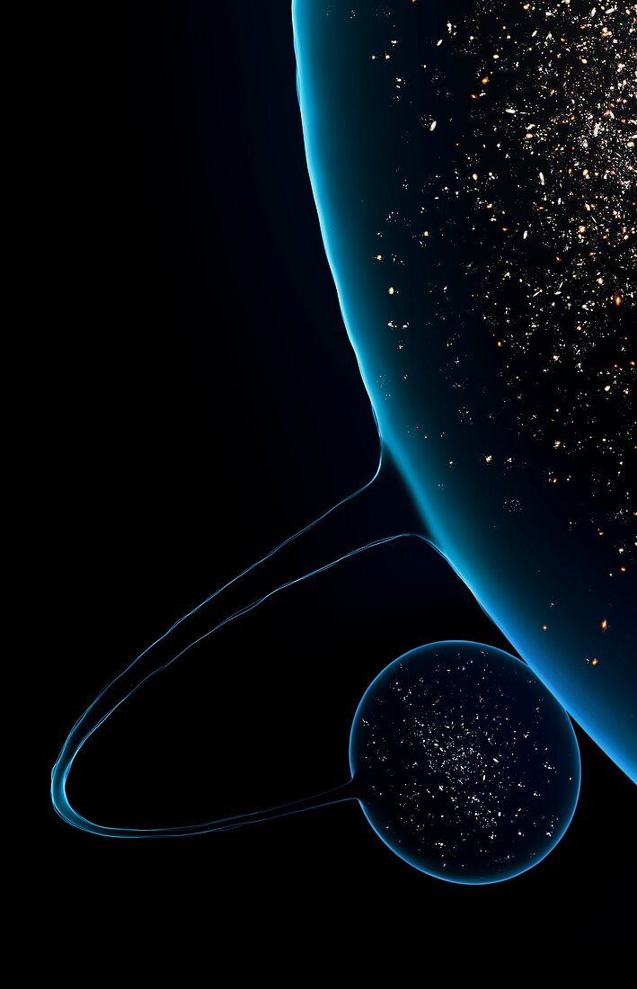 Bubble universe wormhole,illustration
