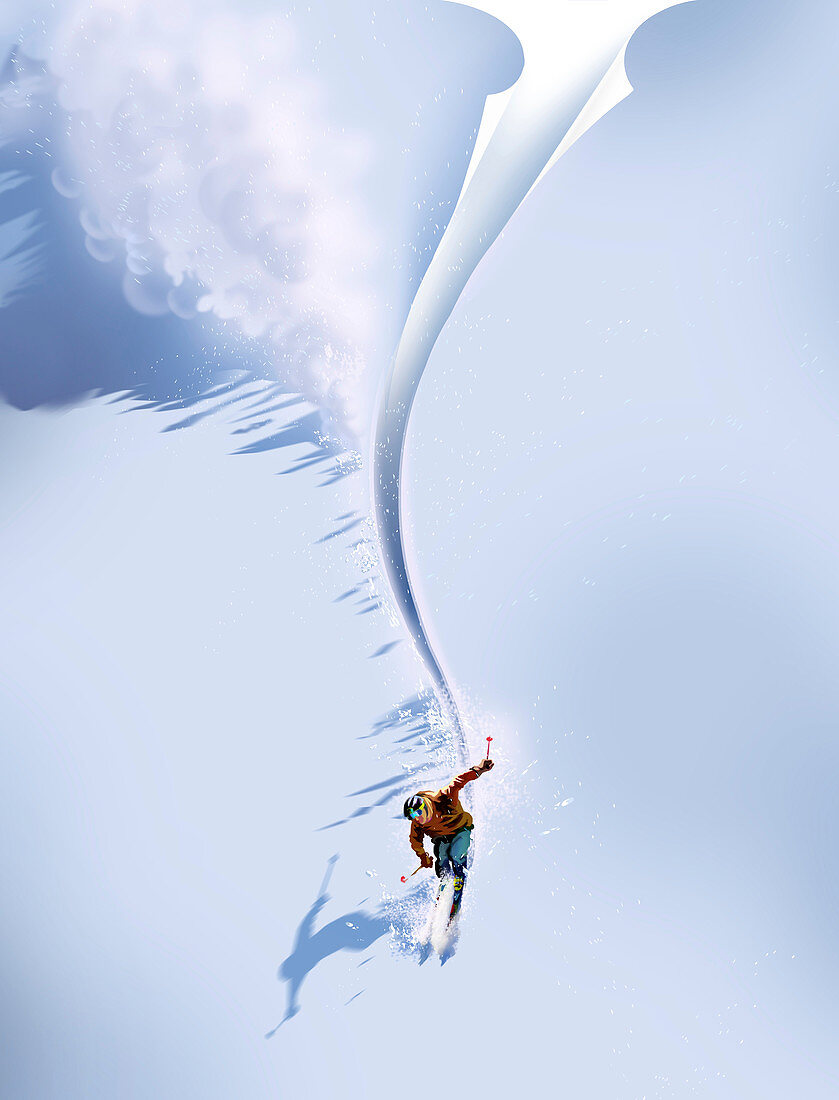 Skiing,conceptual image