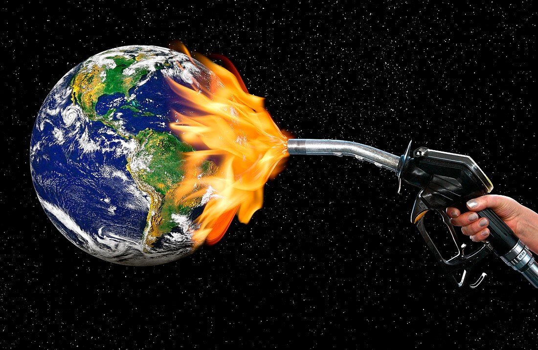 Fuelling global warming,conceptual image