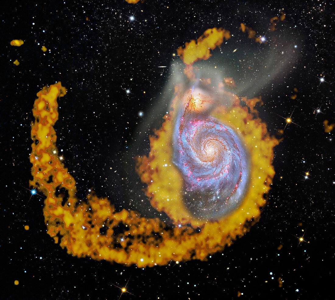 Whirlpool Galaxy,composite radio image